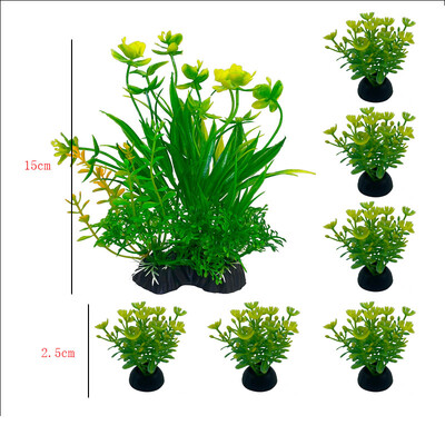 7 vnt akvariumo augalai Dirbtinių vandens augalų modeliavimas povandeninio rezervuaro vandens žolės dekoravimo priedai