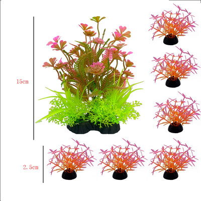 7 vnt akvariumo augalai Dirbtinių vandens augalų modeliavimas povandeninio rezervuaro vandens žolės dekoravimo priedai