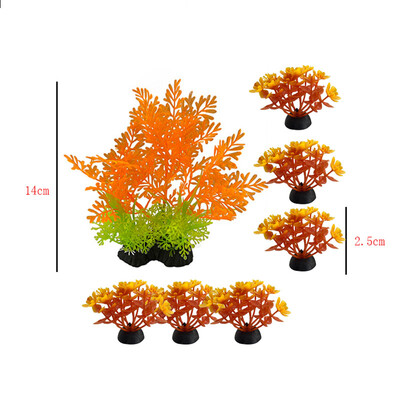 7 vnt akvariumo augalai Dirbtinių vandens augalų modeliavimas povandeninio rezervuaro vandens žolės dekoravimo priedai