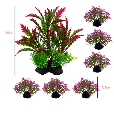 7 vnt akvariumo augalai Dirbtinių vandens augalų modeliavimas povandeninio rezervuaro vandens žolės dekoravimo priedai