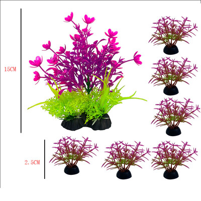 7 vnt akvariumo augalai Dirbtinių vandens augalų modeliavimas povandeninio rezervuaro vandens žolės dekoravimo priedai