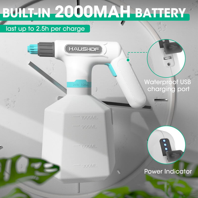 HAUSHOF 1L elektrinis laistymo butelis sodo sodinimui 3,6V purškimo butelis vidaus lauko laistymui elektrinis vandens purkštuvas namams