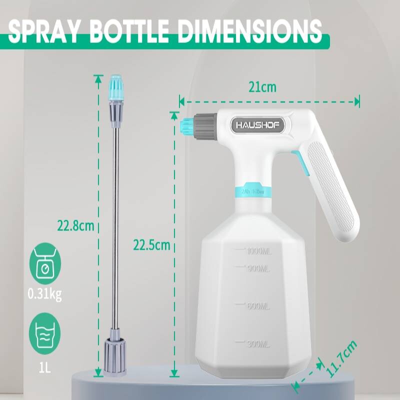 HAUSHOF 1L elektrinis laistymo butelis sodo sodinimui 3,6V purškimo butelis vidaus lauko laistymui elektrinis vandens purkštuvas namams