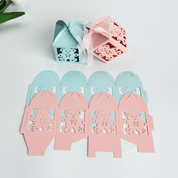 10 τεμ. Baby Shower Boxes Ροζ Μπλε Elephant Sweet Gift Body Boy Shower Boy or girl Candy Containers Διακόσμηση γενεθλίων