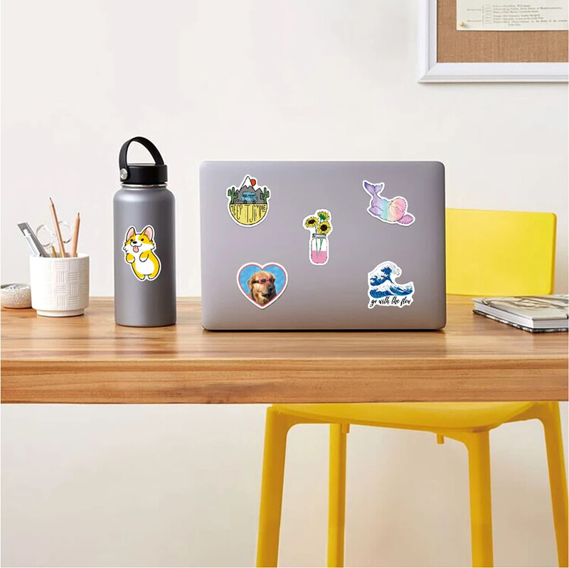 100 csomag/db Aranyos Vsco Vinyl Esztétikai Vízálló matricák Laptop Hydroflask Számítógépes matricák tinédzsereknek, gyerekeknek, lányoknak
