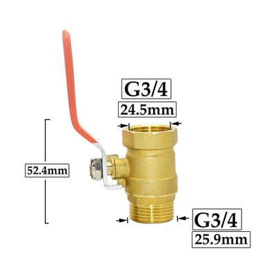 1/2 3/4 1" sárgaréz menetes csatlakozószelep Vízcsőszerelvények Gyorscsatlakozó golyóscsap Kerti öntözés Öntözés Réz csatlakozó