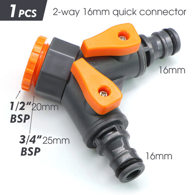 1/2" 3/4" 1" vyriškas adapteris Y-jungties vandens laistymo priedai Naudotini sodo žarnos čiaupo įjungimo/išjungimo vožtuvas 16 mm greitoji jungtis
