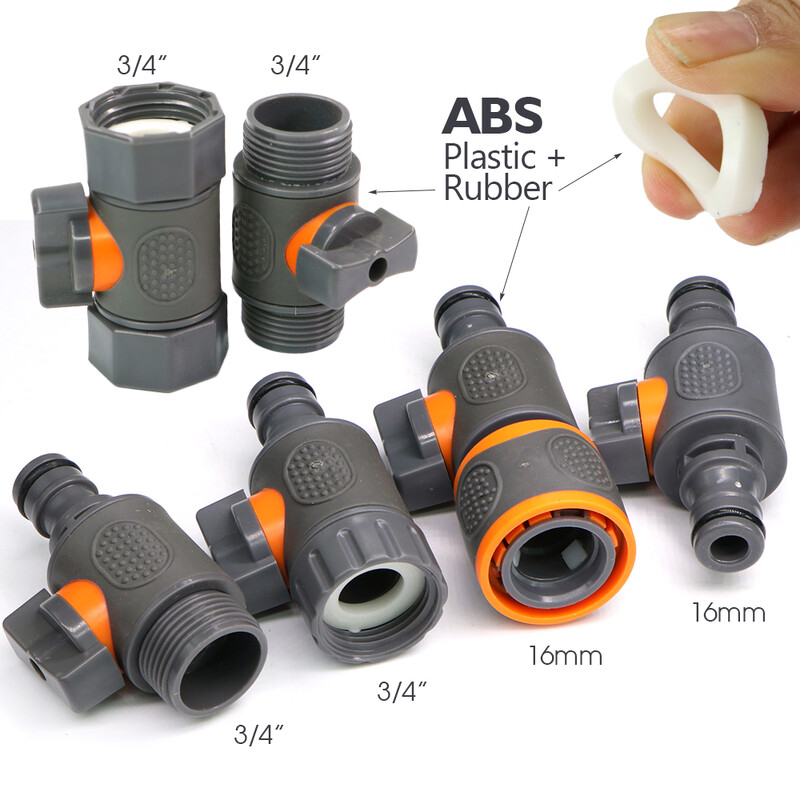 1/2" 3/4" 1" vyriškas adapteris Y-jungties vandens laistymo priedai Naudotini sodo žarnos čiaupo įjungimo/išjungimo vožtuvas 16 mm greitoji jungtis