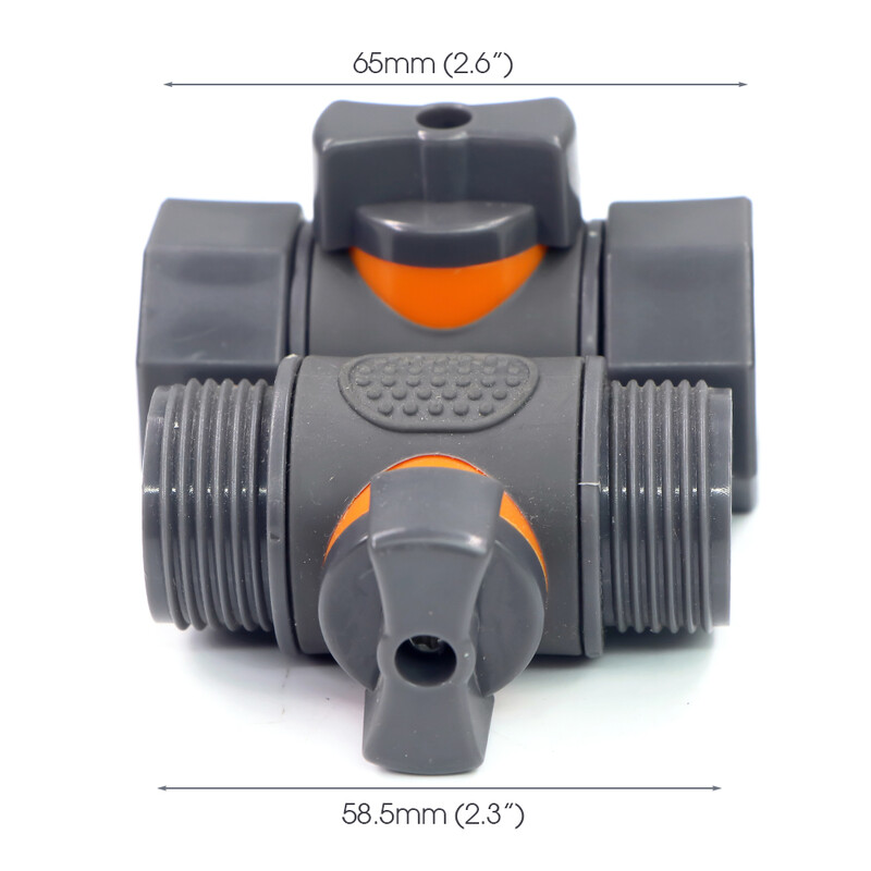 1/2" 3/4" 1" vyriškas adapteris Y-jungties vandens laistymo priedai Naudotini sodo žarnos čiaupo įjungimo/išjungimo vožtuvas 16 mm greitoji jungtis
