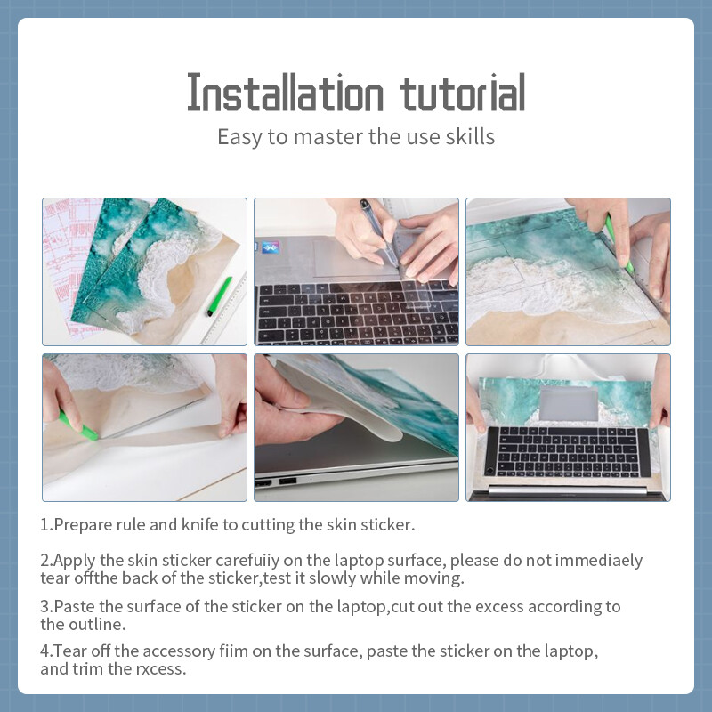 DIY Laptop Skins Αυτοκόλλητα Notebook Vinyl Skin Cover Decal Αξεσουάρ φορητού υπολογιστή για 12"13.3"14"15.6"17.3" για Macbook /Lenovo/Acer