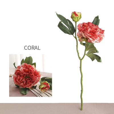 Luxury 2 Heads Big Coked Peony Vintage τεχνητό λουλούδι διακόσμηση γάμου flores artificiales mariage λευκή φλοράλ διακόσμηση σπιτιού