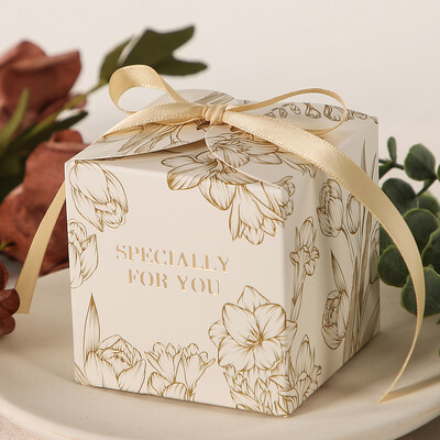 Nova vjenčana kutija za slatkiše s mašnom od vrpce Kutija za čokoladu Potrepštine za vjenčanje Kutija za pakiranje poklona Pokloni koje su pokazale bebe Poklon vrećice