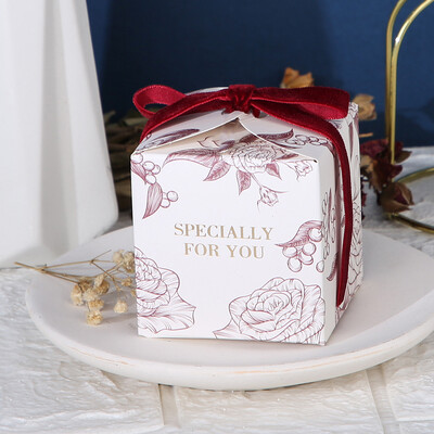 Nova vjenčana kutija za slatkiše s mašnom od vrpce Kutija za čokoladu Potrepštine za vjenčanje Kutija za pakiranje poklona Pokloni koje su pokazale bebe Poklon vrećice