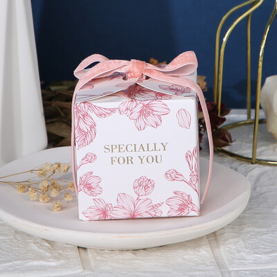 Nova vjenčana kutija za slatkiše s mašnom od vrpce Kutija za čokoladu Potrepštine za vjenčanje Kutija za pakiranje poklona Pokloni koje su pokazale bebe Poklon vrećice