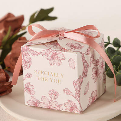 Nova vjenčana kutija za slatkiše s mašnom od vrpce Kutija za čokoladu Potrepštine za vjenčanje Kutija za pakiranje poklona Pokloni koje su pokazale bebe Poklon vrećice