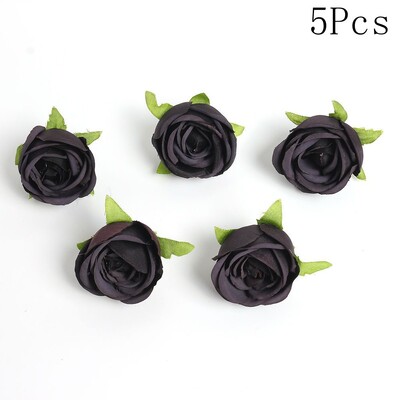 2/5/10 buc capete de flori artificiale negre pentru decorarea nunții flori false pentru decorarea peretelui cu flori pentru cameră, bricolaj, coroană, artizanat, accesoriu cadou