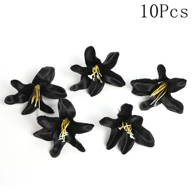 2/5/10 buc capete de flori artificiale negre pentru decorarea nunții flori false pentru decorarea peretelui cu flori pentru cameră, bricolaj, coroană, artizanat, accesoriu cadou