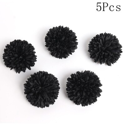 2/5/10 buc capete de flori artificiale negre pentru decorarea nunții flori false pentru decorarea peretelui cu flori pentru cameră, bricolaj, coroană, artizanat, accesoriu cadou