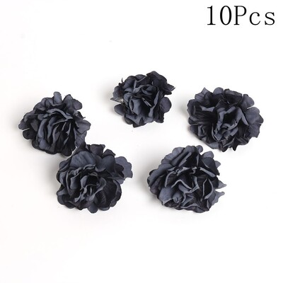 2/5/10 buc capete de flori artificiale negre pentru decorarea nunții flori false pentru decorarea peretelui cu flori pentru cameră, bricolaj, coroană, artizanat, accesoriu cadou