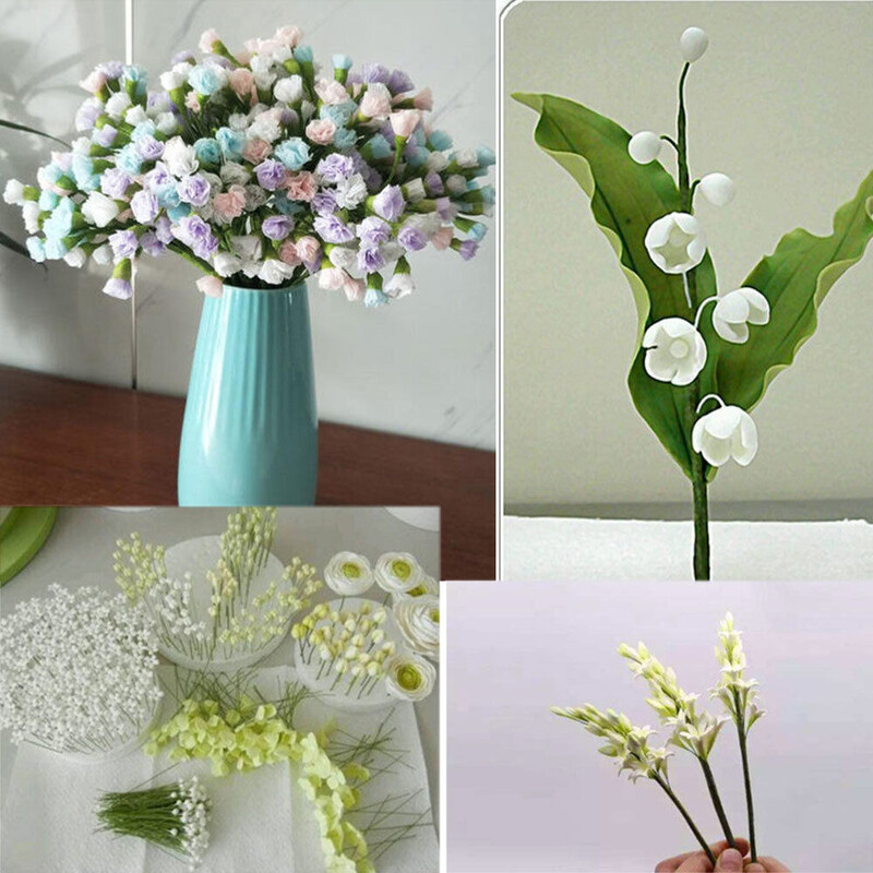 50 vnt 26 # 0,45 mm 36 cm gėlių viela Aukštos kokybės popieriumi dengtos dirbtinės šakos Šakelės geležinė viela, skirta "pasidaryk pats" / nailono gėlių priedas