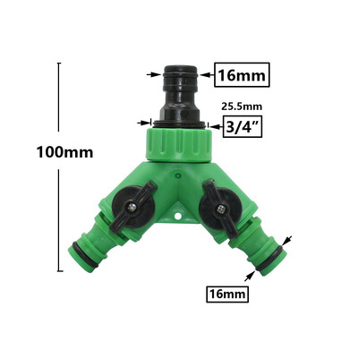 3/4 hüvelykes 2/4 utas kerti tömlőosztó kerti csap Y-típusú öntözőcsatlakozó elosztó kültéri csaphoz