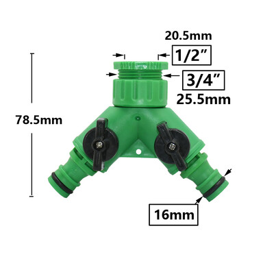 3/4 hüvelykes 2/4 utas kerti tömlőosztó kerti csap Y-típusú öntözőcsatlakozó elosztó kültéri csaphoz