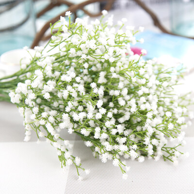 1PC Babysbreath Изкуствено цвете Фалшива цветна глава За сватба Направи си сам букет цветя аксесоар Начало Хотел Парти Декорации