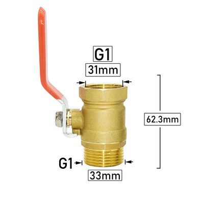 Sárgaréz G1/2 G3/4 G1 Apa menetes csatlakozó golyóscsap réz fém menetes vízcső csatlakozó javítás csap réz szerelvények