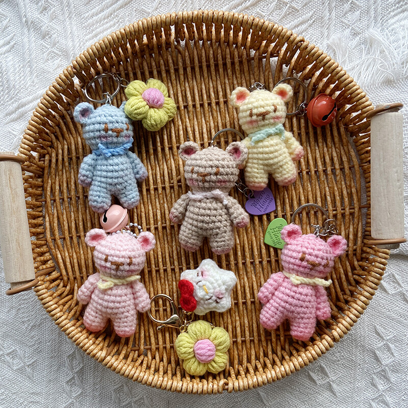 Ručno izrađeni DIY gotov heklani pleteni privjesak medvjed, djeca, djeca, slatki poklon, torba, privjesak za ključeve