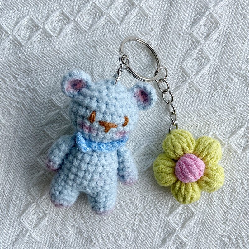 Ručno izrađeni DIY gotov heklani pleteni privjesak medvjed, djeca, djeca, slatki poklon, torba, privjesak za ključeve