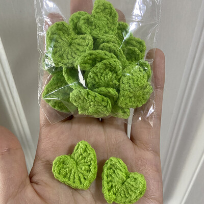 20 ks farebných bavlnených háčkovaných pletených ozdôb so srdiečkami 2,2 cm, DIY vlasové sponky, dekorácie, ručne vyrobené remeslá, látková pasta, doplnky