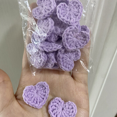 20 ks farebných bavlnených háčkovaných pletených ozdôb so srdiečkami 2,2 cm, DIY vlasové sponky, dekorácie, ručne vyrobené remeslá, látková pasta, doplnky