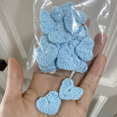 20 ks farebných bavlnených háčkovaných pletených ozdôb so srdiečkami 2,2 cm, DIY vlasové sponky, dekorácie, ručne vyrobené remeslá, látková pasta, doplnky
