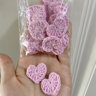 20 ks farebných bavlnených háčkovaných pletených ozdôb so srdiečkami 2,2 cm, DIY vlasové sponky, dekorácie, ručne vyrobené remeslá, látková pasta, doplnky