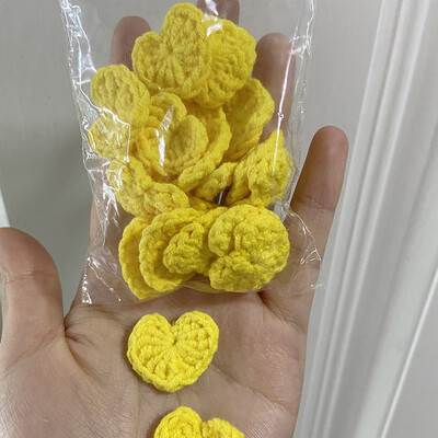 20 ks farebných bavlnených háčkovaných pletených ozdôb so srdiečkami 2,2 cm, DIY vlasové sponky, dekorácie, ručne vyrobené remeslá, látková pasta, doplnky