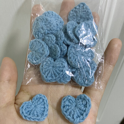 20 ks farebných bavlnených háčkovaných pletených ozdôb so srdiečkami 2,2 cm, DIY vlasové sponky, dekorácie, ručne vyrobené remeslá, látková pasta, doplnky