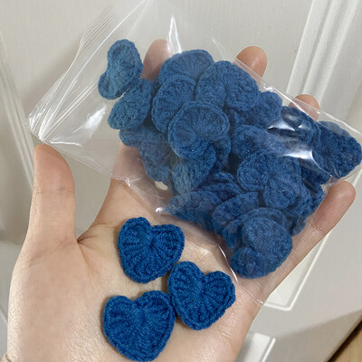 20 ks farebných bavlnených háčkovaných pletených ozdôb so srdiečkami 2,2 cm, DIY vlasové sponky, dekorácie, ručne vyrobené remeslá, látková pasta, doplnky