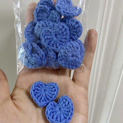 20 ks farebných bavlnených háčkovaných pletených ozdôb so srdiečkami 2,2 cm, DIY vlasové sponky, dekorácie, ručne vyrobené remeslá, látková pasta, doplnky