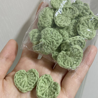 20 ks farebných bavlnených háčkovaných pletených ozdôb so srdiečkami 2,2 cm, DIY vlasové sponky, dekorácie, ručne vyrobené remeslá, látková pasta, doplnky