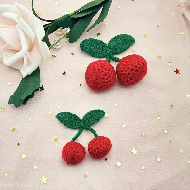 Pletená vlnená priadza, čerešňový háčik, DIY ozdoby, remeselné potreby, oblečenie, klobúk, topánky, kľúčenka, náušnice, dekorácia, prívesok, 10 ks, tkanie