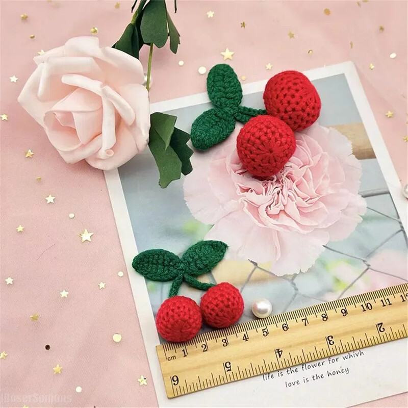 Pletená vlnená priadza, čerešňový háčik, DIY ozdoby, remeselné potreby, oblečenie, klobúk, topánky, kľúčenka, náušnice, dekorácia, prívesok, 10 ks, tkanie