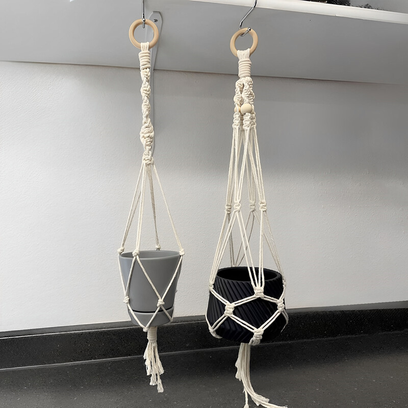 Seturi de macrame 100 buc. Snur de macrame din bumbac natural pentru incepatori cu margele si inele din lemn, betisoare din lemn, inele metalice consumabile macrame