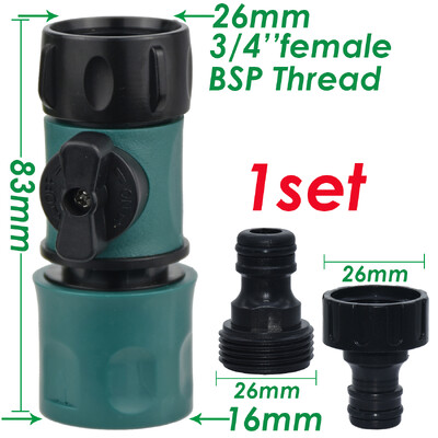 Dārza plastmasas vārsts ar ātro savienotāju 3/4" Sieviešu vītne 3/4" Vīriešu vītne Lauksaimniecība Laistīšanas pagarinātās šļūtenes adaptera slēdzis