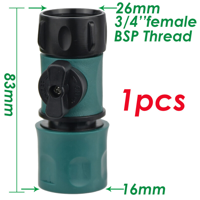 Dārza plastmasas vārsts ar ātro savienotāju 3/4" Sieviešu vītne 3/4" Vīriešu vītne Lauksaimniecība Laistīšanas pagarinātās šļūtenes adaptera slēdzis