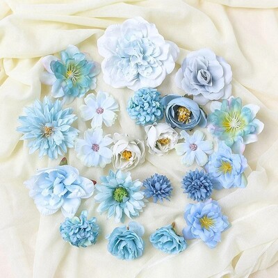 1 Τσάντα Μπλε Σειρά Τεχνητό Ροζ Λουλούδι Κεφάλι Μεταξωτό Ψεύτικα Λουλούδια Διακόσμηση Δωματίου Σπίτι Διακόσμηση Γάμου Δώρα DIY Αξεσουάρ