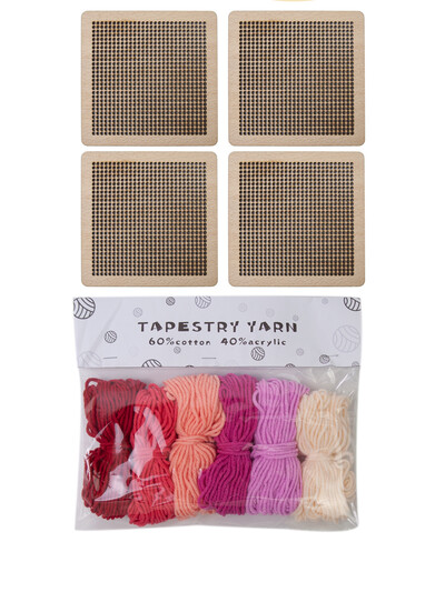 10x10cm 4 kom blok ploča za heklanje blok ploča Granny Square blok ploča s 1 set pređe za tapiserije za DIY pletenje heklanje