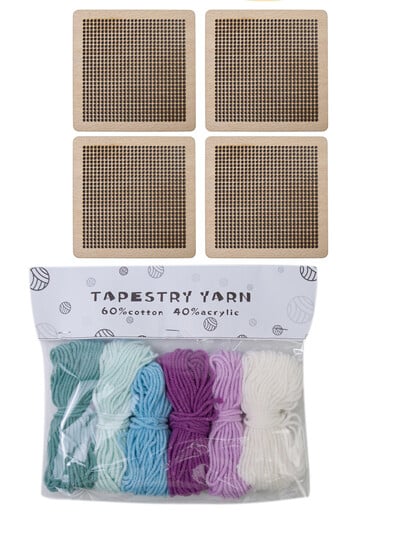 10x10cm 4 kom blok ploča za heklanje blok ploča Granny Square blok ploča s 1 set pređe za tapiserije za DIY pletenje heklanje