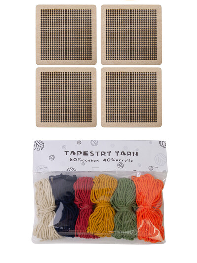 10x10cm 4 kom blok ploča za heklanje blok ploča Granny Square blok ploča s 1 set pređe za tapiserije za DIY pletenje heklanje