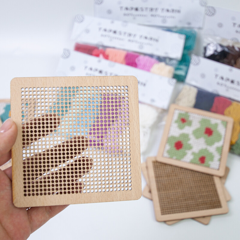 10x10cm 4 kom blok ploča za heklanje blok ploča Granny Square blok ploča s 1 set pređe za tapiserije za DIY pletenje heklanje