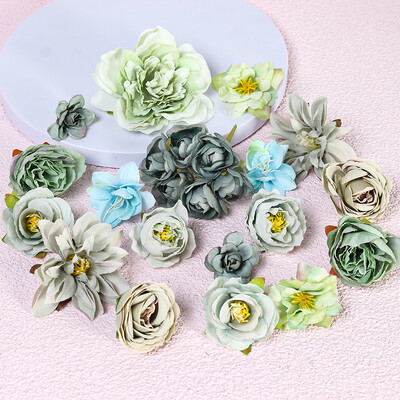 Zmiešané umelé kvety hodvábna ruža umelý kvet pre domácu dekoráciu svadobnú dekoráciu DIY remeselné girlandy darčekové doplnky